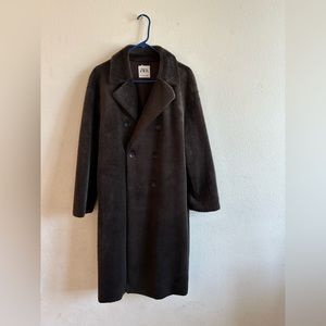 Faux fur long coat teddy bear Zara Coat size L